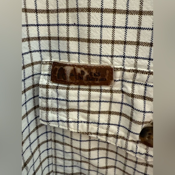 Woolrich Plaid Long Sleeve Button Up Shirt Men’s SZ XL Brown Cream Collared - Picture 4 of 7